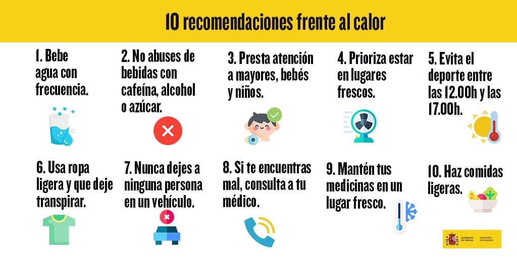 10 recomendaciones frente al calor